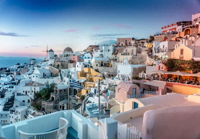 White houses on the cliffs of Oia, Santorini